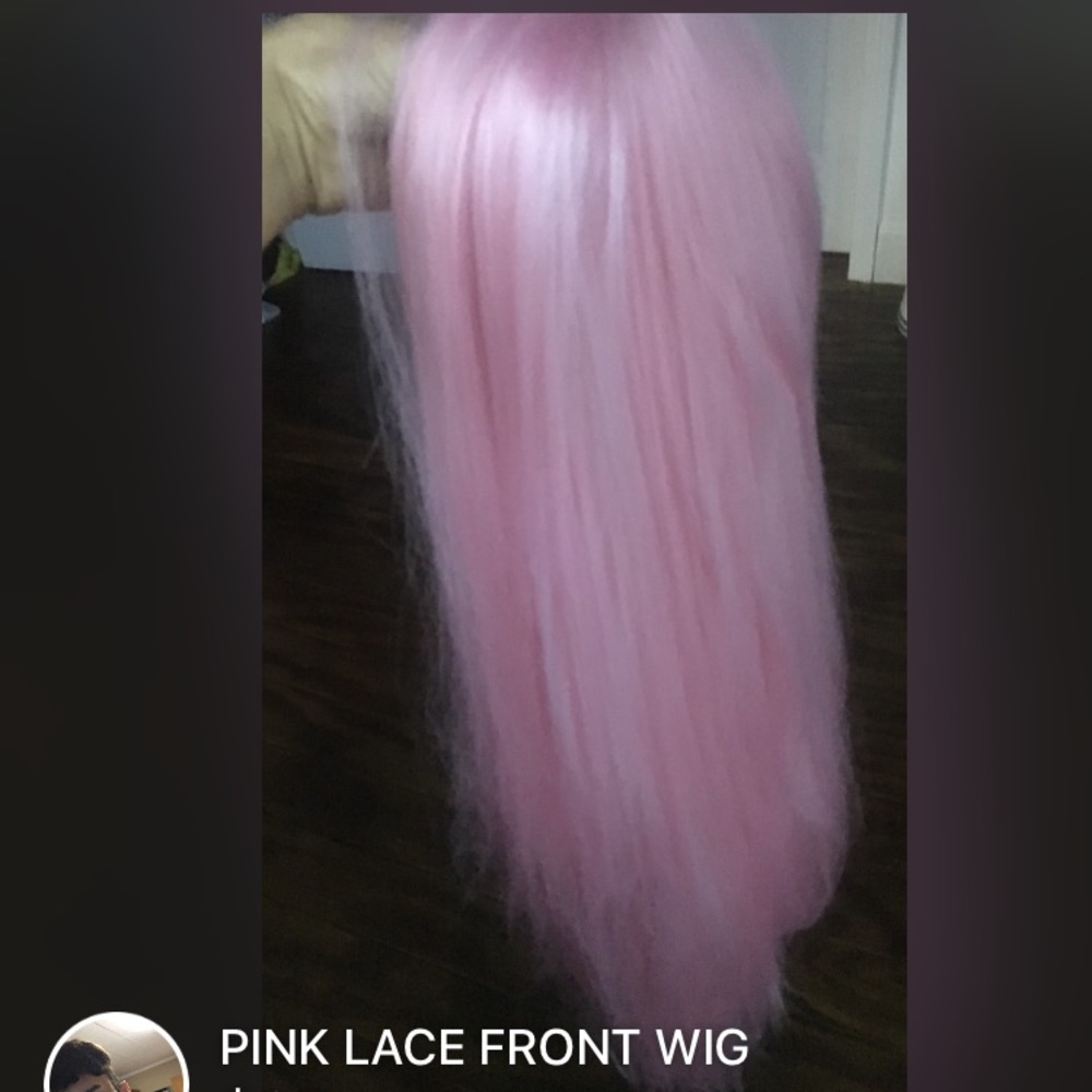 AMAZING PINK LONG LACE FRONT